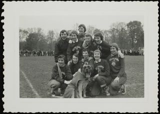 Alpha Rho Chapter Powder Puff Football Team Photograph, 1954