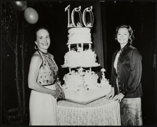 Two Delta Gammas With Cake at Convention Photograph, June 19-23, 1972