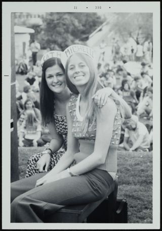 Two Gamma Phi New Members With Sailor Hats Photograph, 1972