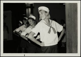 Epsilon Sigma Chapter Members Performing in Sailor Outfits Photograph