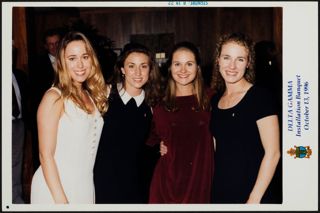 Four Eta Alpha Chapter Members at Installation Banquet Photograph, October 13, 1996