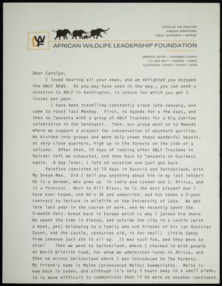 Sandy to Carolyn Letter, March 17, 1981