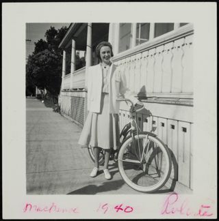 Roberta Abernethy at Convention on Mackinac Island Photograph, June 23-29, 1940