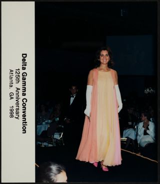 Delta Gamma Member in Convention Fashion Show Photograph, 1998