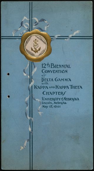 12th Biennial Convention of Delta Gamma Banquet Program, May 17, 1901