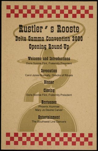 Rustler's Rooste Delta Gamma Convention Opening Round-Up Program, 2000