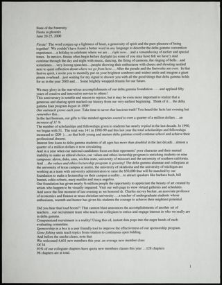 State of the Fraternity, June 20-25, 2000