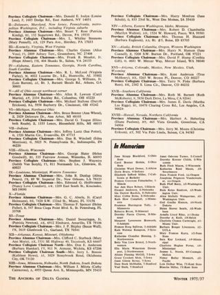 In Memoriam, Winter 1975
