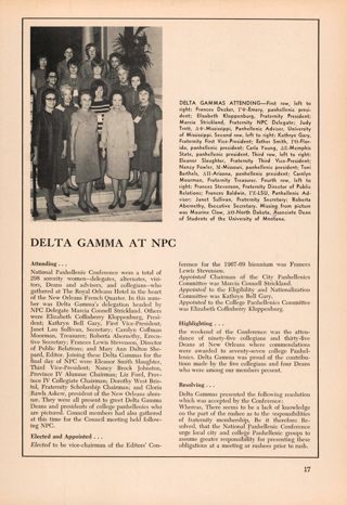 Delta Gamma at NPC