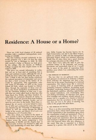 Residence: A House or a Home?