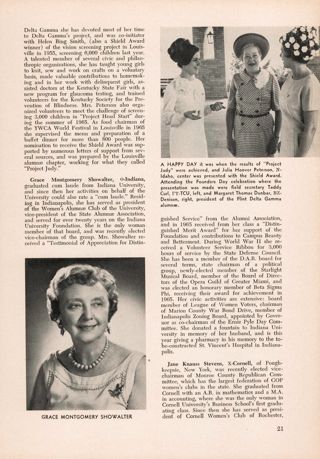 The Shield Award of Delta Gamma, Continued