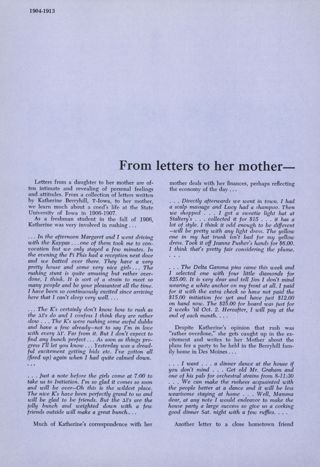 Panorama of a Century 1904-1913:  From Letters to her Mother