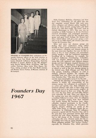 The Anchor Line Features Founders Day 1967, Continued