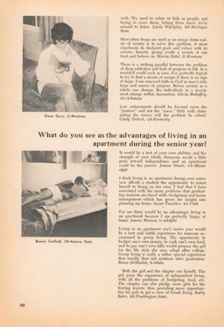 Collegiate Comments: What do you see as the Advantages of Living in an Apartment During the Senior Year?