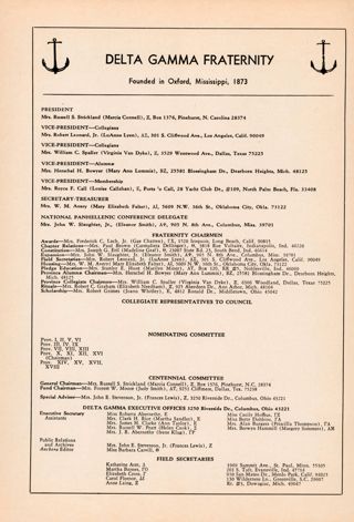 Fraternity Directory, Summer 1972