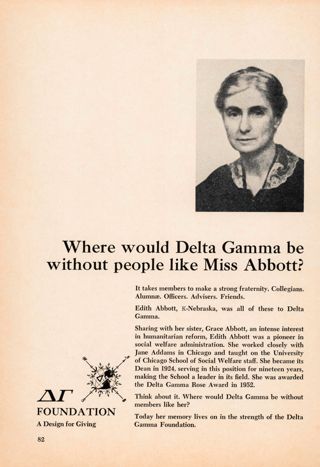 Delta Gammma Foundation A Design for Giving: Where Would Delta Gamma be Without People Like Miss Abbott?