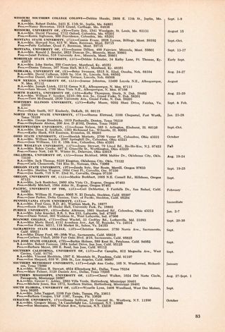 Collegiate Chapters, Summer 1972, Continued