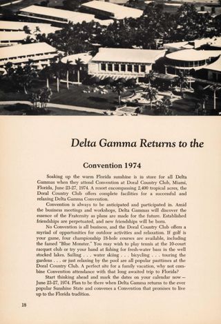 Delta Gamma Returns to the Convention 1974