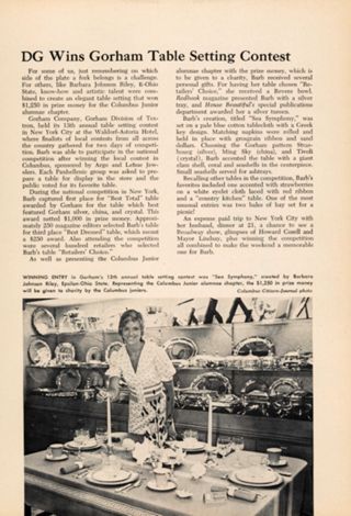 DG Wins Gorham Table Setting Contest