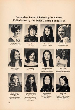 Presenting Senior Scholarship Recipients $300 Grants by the Delta Gamma Foundation