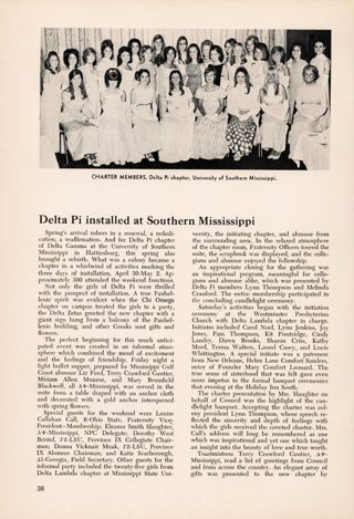 Delta Pi Installed at Southern Mississippi