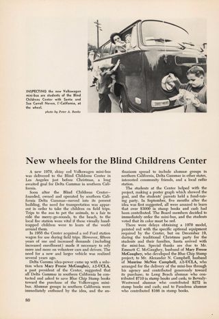 New Wheels for the Blind Childrens Center