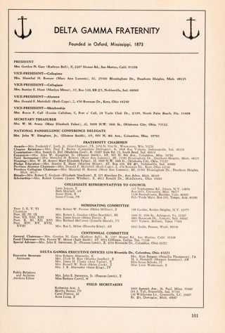 Fraternity Directory, Fall 1972