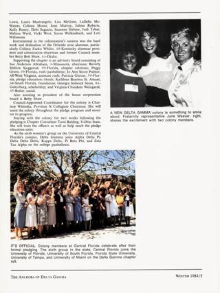 Central Florida Colony Is Established This Fall, Continued