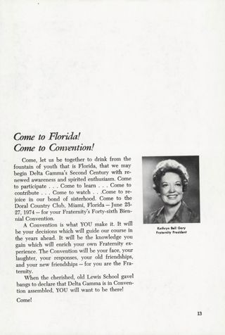 Come to Florida! Come to Convention!
