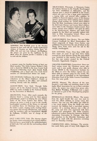 Alumnae and Service to the Projects, Continued