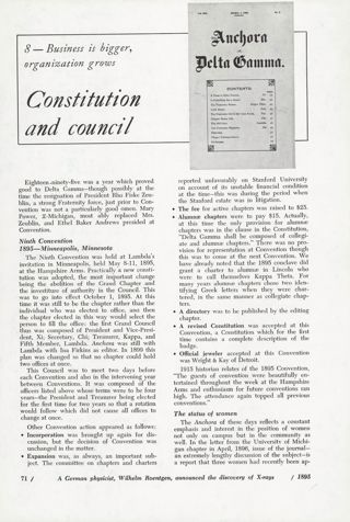 Bussiness is Bigger, organization Grows: Constitution and Council