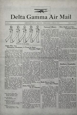 Delta Gamma air Mail Number 2, June 25, 1930