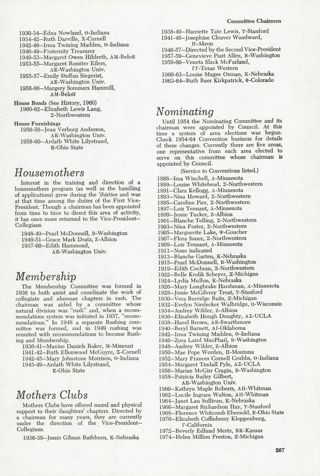 Fraternity Committees, Continued