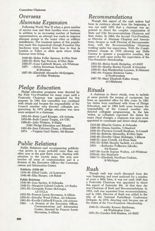 Fraternity Committees, Continued