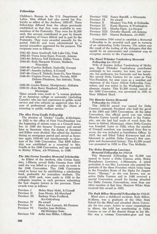 Fellowships, Continued