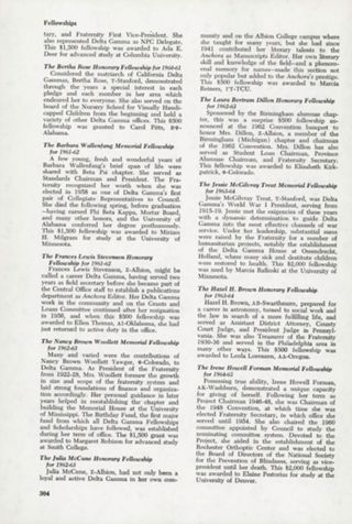 Fellowships, Continued