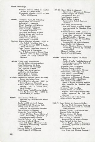 Senior Scholarships, Continued