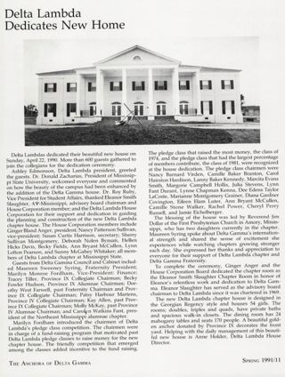 Delta Lambda Dedicates New Home