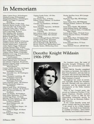 In Memoriam: Dorothy Knight Wildasin 1906-1990