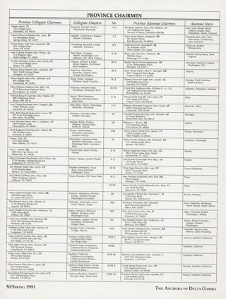 Province Chairmen, Spring 1991
