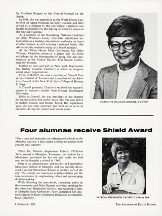Four Alumnae Receive Shield Award
