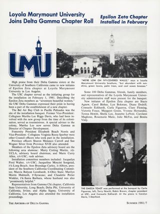 Loyola Marymount University Joins Delta Gamma Chapter Roll