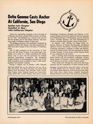 Delta Gamma Casts Anchor at California, San Diego