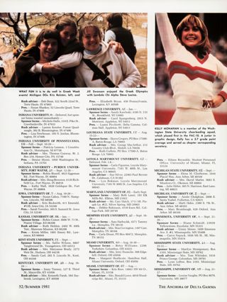 Collegiate Rush Directory, Summer 1981, Continued
