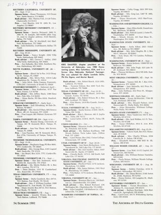 Collegiate Rush Directory, Summer 1981, Continued