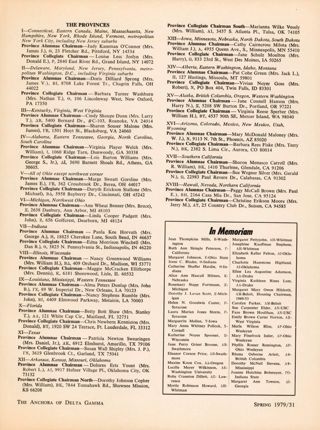 In Memoriam, Spring 1979