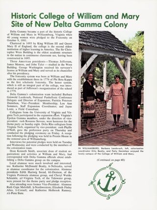 Historic College of William and Mary Site of New Delta Colony