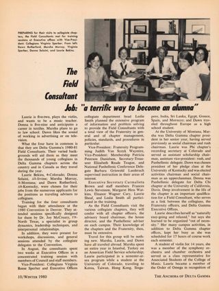 The Field Consultant Job: "A Terrific Way to Become an Alumna"
