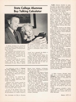 State College Alumnae Buy Talking Calculator