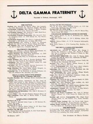 Fraternity Directory, Spring 1977